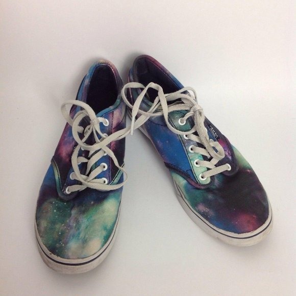 Vans Off The Wall Blue Purple Black Galaxy Skater Skate Sk8 Sneakers Sz 6 EU 36 - Picture 1 of 8